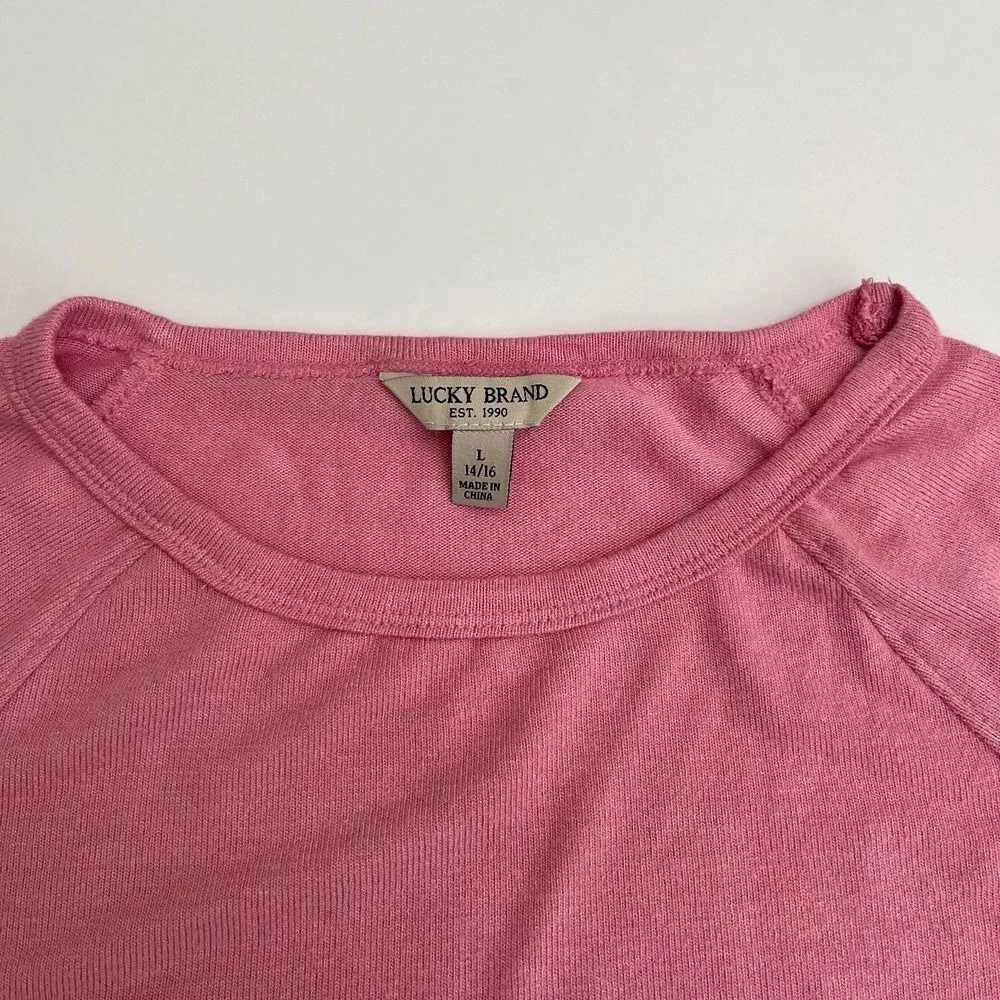 Lucky Brand Girl Youth Pink and Camo Sweaters,‎ Lucky Sweaters, Lucky Brand M10